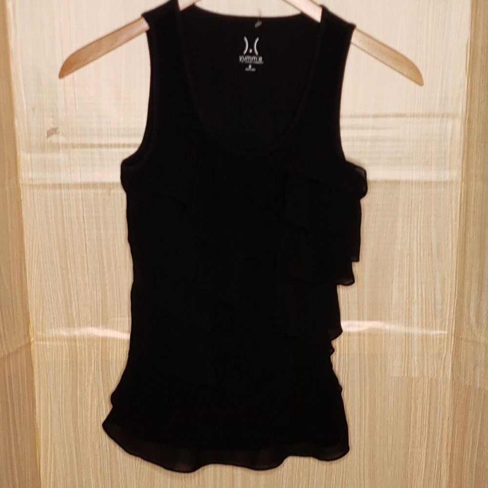 Yumme Womens Stretchy Ruffle Front Shapewear Tank Top Small